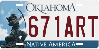 OK license plate 671ART