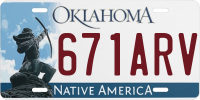 OK license plate 671ARV