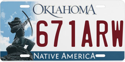 OK license plate 671ARW