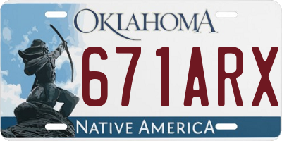 OK license plate 671ARX