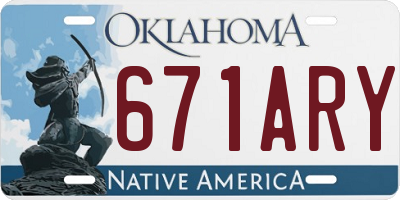 OK license plate 671ARY