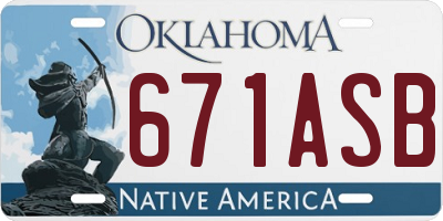 OK license plate 671ASB