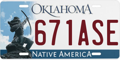 OK license plate 671ASE