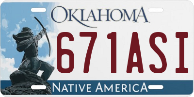 OK license plate 671ASI