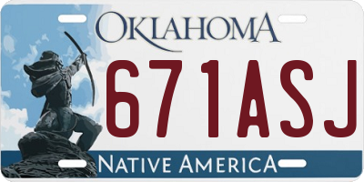 OK license plate 671ASJ