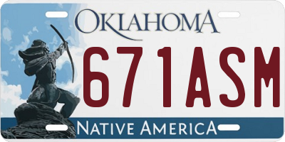 OK license plate 671ASM