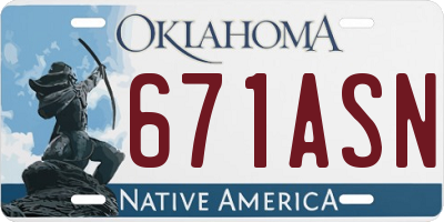 OK license plate 671ASN