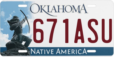 OK license plate 671ASU