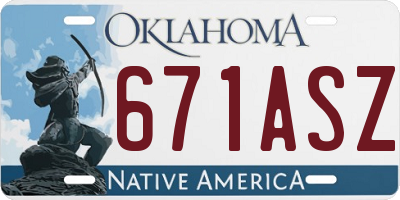 OK license plate 671ASZ