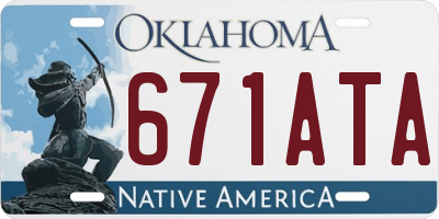 OK license plate 671ATA