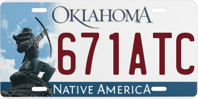 OK license plate 671ATC