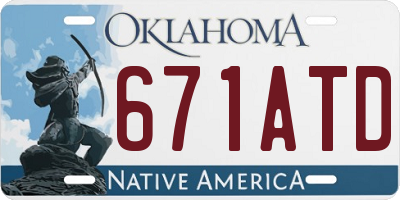 OK license plate 671ATD