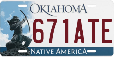 OK license plate 671ATE