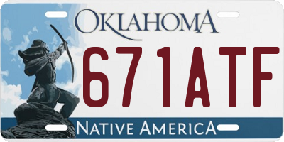 OK license plate 671ATF