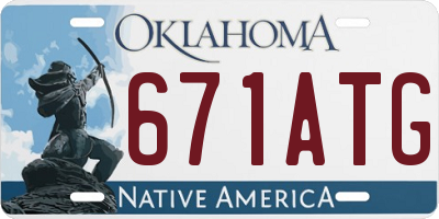 OK license plate 671ATG