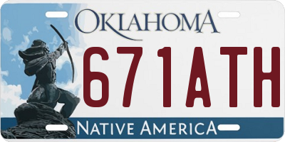 OK license plate 671ATH