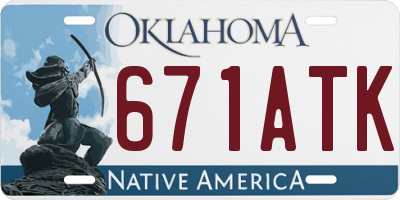 OK license plate 671ATK