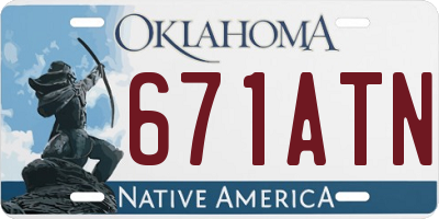 OK license plate 671ATN