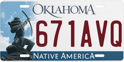 OK license plate 671AVQ