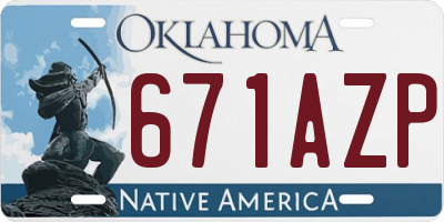OK license plate 671AZP