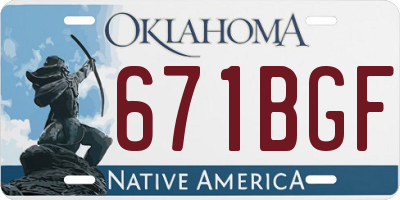 OK license plate 671BGF
