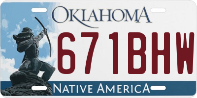 OK license plate 671BHW