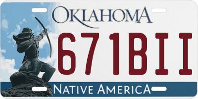 OK license plate 671BII
