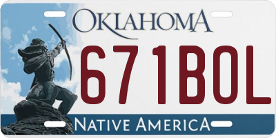 OK license plate 671BOL