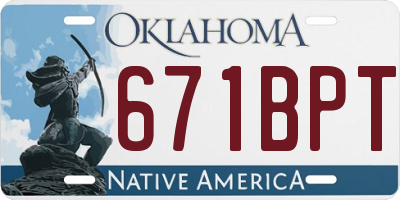 OK license plate 671BPT