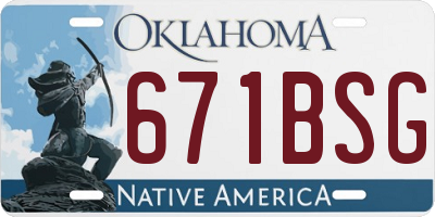 OK license plate 671BSG