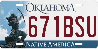 OK license plate 671BSU