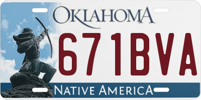 OK license plate 671BVA