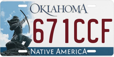 OK license plate 671CCF