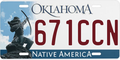 OK license plate 671CCN