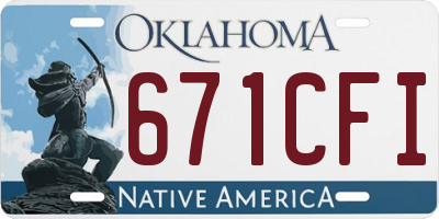 OK license plate 671CFI