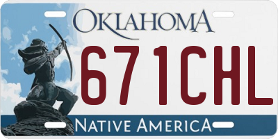 OK license plate 671CHL