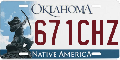 OK license plate 671CHZ