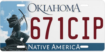 OK license plate 671CIP