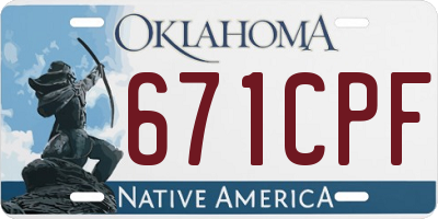 OK license plate 671CPF