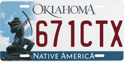OK license plate 671CTX