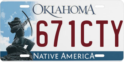 OK license plate 671CTY