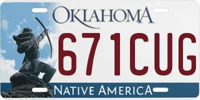 OK license plate 671CUG