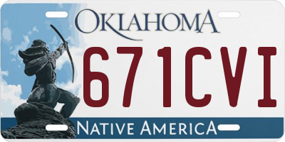 OK license plate 671CVI
