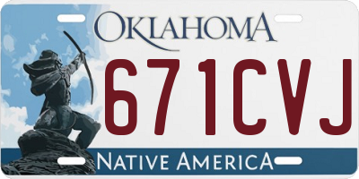 OK license plate 671CVJ