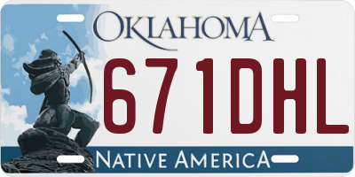 OK license plate 671DHL