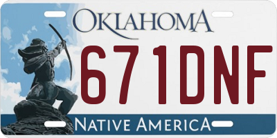 OK license plate 671DNF