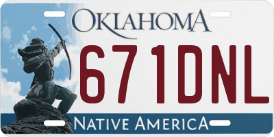 OK license plate 671DNL