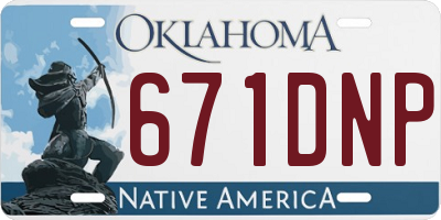 OK license plate 671DNP