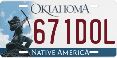 OK license plate 671DOL