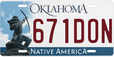 OK license plate 671DON